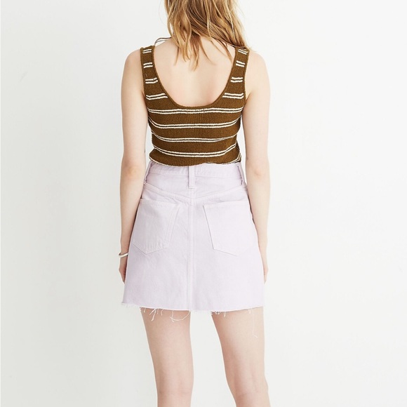 MADEWELL Rigid Denim A-Line Mini Skirt in Marble Lilac - Picture 12 of 13